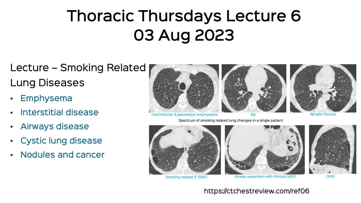 REFCafe Roentgen Thoracic Thursday Lecture VI 03rd Aug 2023